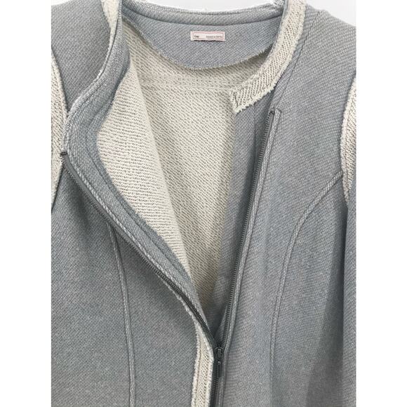 Gap Womens Grey Heather Fleece Zip Front Motorcycle Jacket L - Picture 5 of 7
